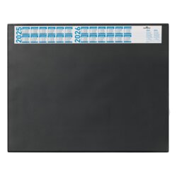 Schreibunterlage mit Jahreskalender und transparenter Abdeckung, schwarz