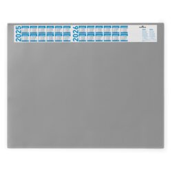 Schreibunterlage mit Jahreskalender und transparenter Abdeckung, grau