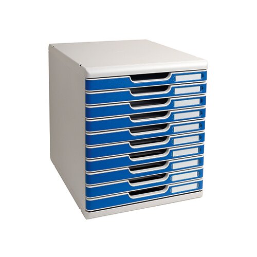 Exacompta Schubladenbox MODULO Office 10 Schubladen geschlossen DIN A4+ lichtgrau