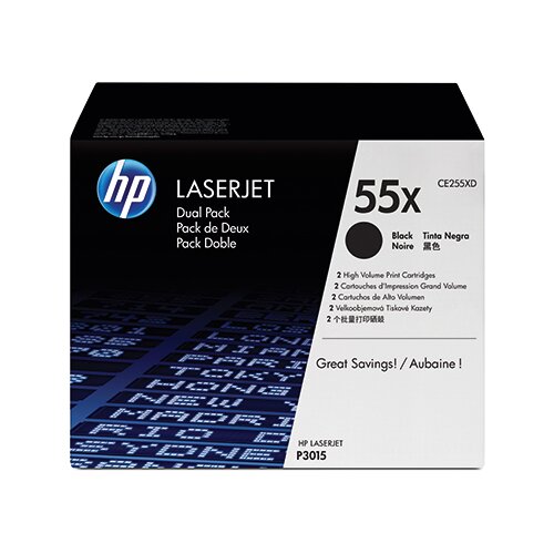 HP Toner 55X schwarz 2 St./Pack.