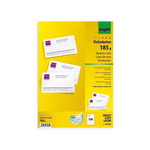 SIGEL Visitenkarte 185 g/m² 150 St./Pack.