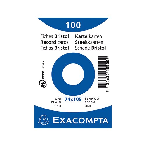 Exacompta Karteikarte DIN A7 blanko