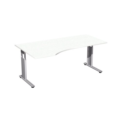 Geramöbel Schreibtisch C Fuß Flex 1.800 x 680-820 x 800/1.000 mm (B x H x T) Freiform links
