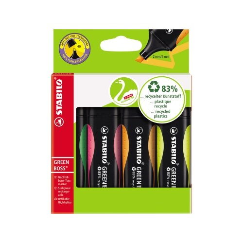 STABILO® Textmarker GREEN BOSS® 4 St./Pack.