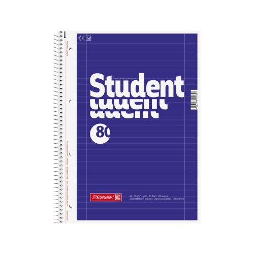BRUNNEN Collegeblock Student DIN A4 liniert mit Rand innen/außen Lineatur 27