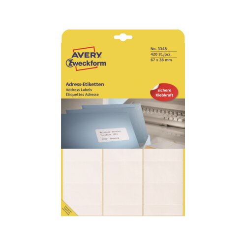 Avery Zweckform Adressetikett 67 x 38 mm (B x H)