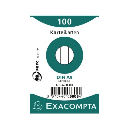 Exacompta Karteikarte DIN A8 liniert
