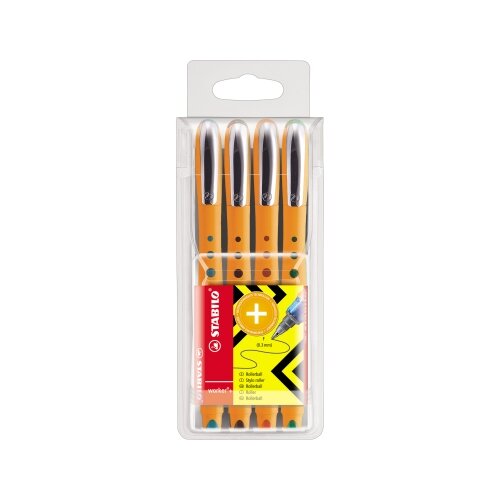 STABILO® Tintenroller worker®+ fine 4 St./Pack.
