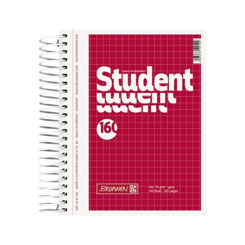 BRUNNEN Collegeblock Student DIN A6 kariert 160 Bl.