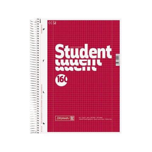 BRUNNEN Collegeblock Student DIN A4 kariert mit Rand innen/außen 160 Bl.