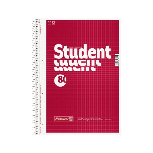 BRUNNEN Collegeblock Student DIN A4 kariert mit Rand innen/außen Lineatur 28