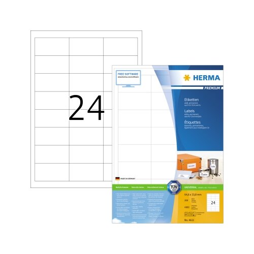 HERMA Universaletikett PREMIUM 64,6 x 33,8 mm (B x H)
