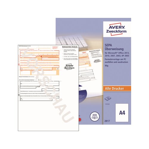 Avery Zweckform Überweisung 2817 Sepa