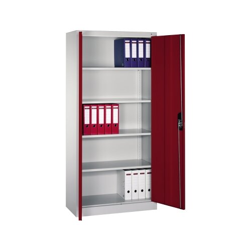 C+P Flügeltürenschrank Acurado 5 Ordnerhöhen 930 x 1.950 x 400 mm (B x H x T) lichtgrau