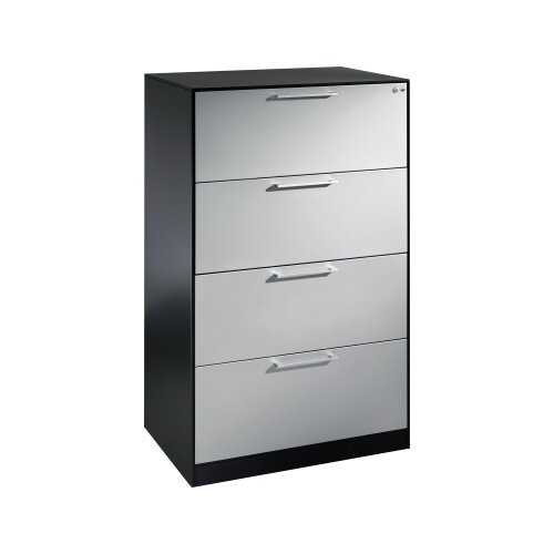 C+P Hängeregistraturschrank Asisto 800 x 1.298 x 600 mm (B x H x T) lichtgrau schwarzgrau