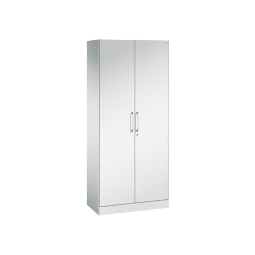 C+P Flügeltürenschrank Asisto 800 x 1.980 x 435 mm (B x H x T) lichtgrau
