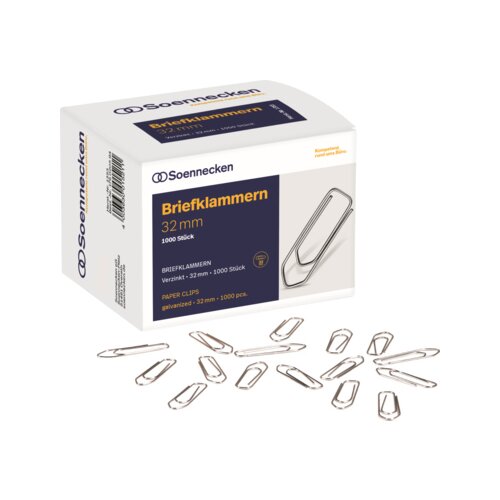 Soennecken Büroklammer spitze Form 1.000 St./Pack.