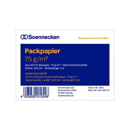 Soennecken Packpapierrolle 100 cm x 5 m (B x L)
