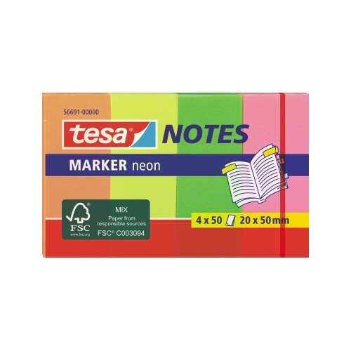 tesa® Haftmarker Marker Notes Neon 50 Bl./Block