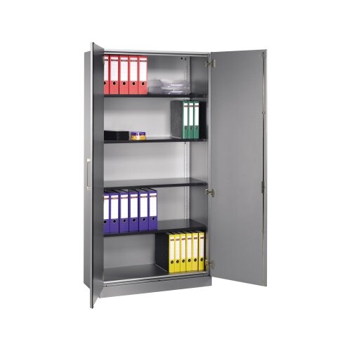 C+P Flügeltürenschrank Asisto 1.000 x 1.980 x 435 mm (B x H x T) weißaluminium