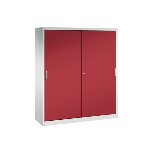 C+P Schiebetürenschrank Acurado 2 x 5 Ordnerhöhen 1.600 x 1.950 x 500 mm (B x H x T) lichtgrau