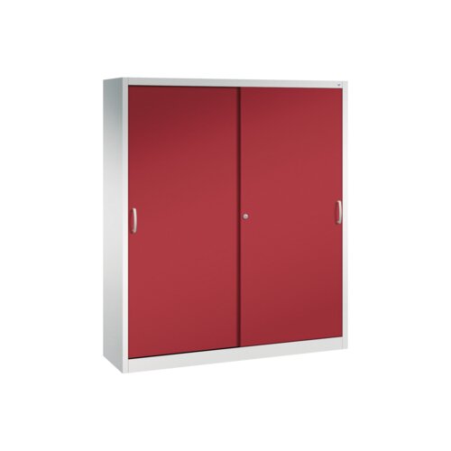 C+P Schiebetürenschrank Acurado 2 x 5 Ordnerhöhen 1.600 x 1.950 x 400 mm (B x H x T) lichtgrau