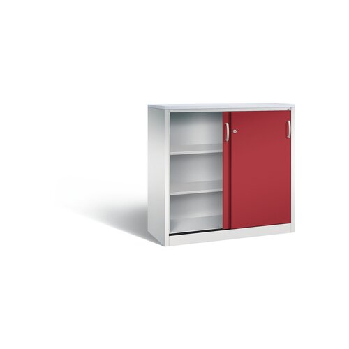 C+P Schiebetürenschrank Acurado 3 Ordnerhöhen 1.200 x 1.200 x 500 mm (B x H x T) lichtgrau