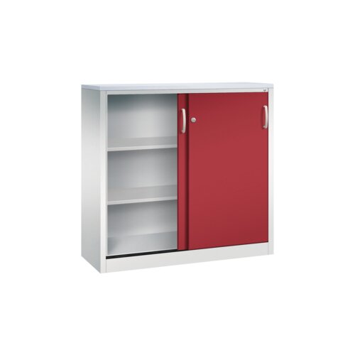 C+P Schiebetürenschrank Acurado 3 Ordnerhöhen 1.200 x 1.200 x 400 mm (B x H x T) lichtgrau