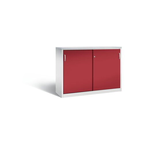 C+P Schiebetürenschrank Acurado 2 x 3 Ordnerhöhen 1.600 x 1.200 x 500 mm (B x H x T) lichtgrau