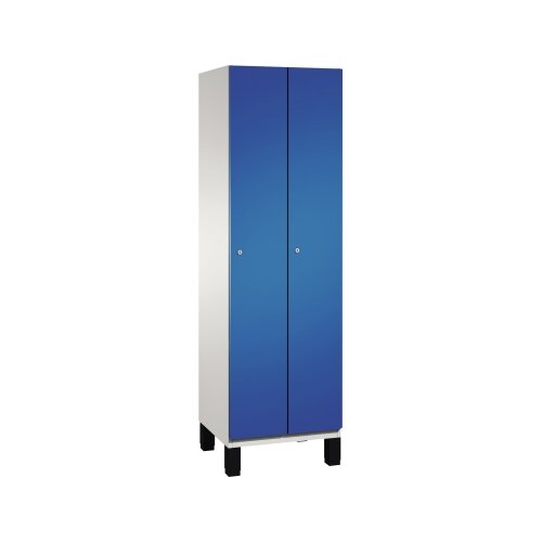 C+P Kleiderspind Cambio mit Standfuß 600 x 1.980 x 525 mm (B x H x T) 2 Abteile lichtgrau