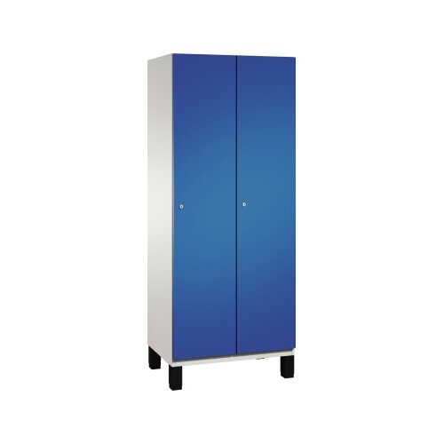 C+P Kleiderspind Cambio mit Standfuß 800 x 1.980 x 525 mm (B x H x T) 2 Abteile lichtgrau
