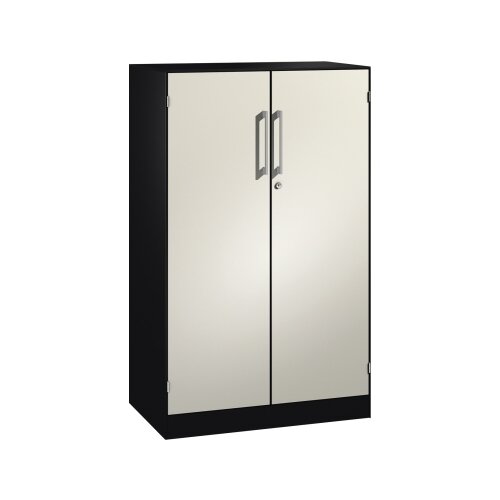 C+P Flügeltürenschrank Asisto 800 x 1.310 x 435 mm (B x H x T) schwarzgrau