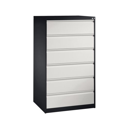 C+P Karteischrank Acurado 787 x 1.357 x 590 mm (B x H x T) schwarzgrau