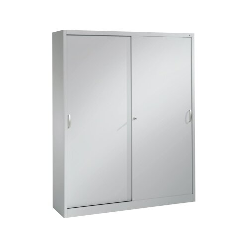 C+P Schiebetürenschrank Acurado 2 x 5 Ordnerhöhen 1.600 x 1.950 x 400 mm (B x H x T) weißaluminium