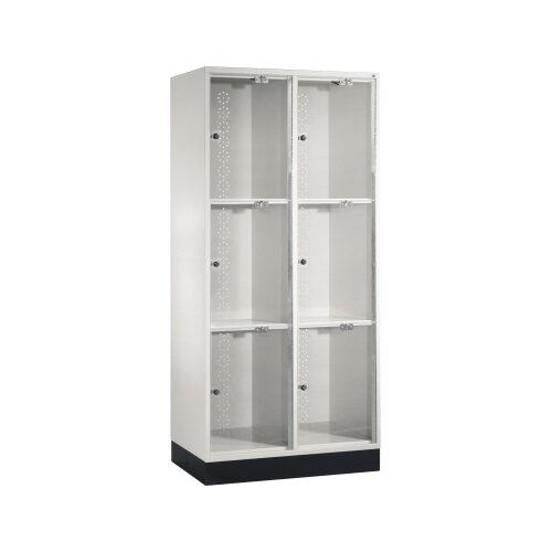 C+P Schließfachschrank Intro XL Acrylglas 820 x 1.750 x 500 mm (B x H x T) 2 Abteile 6 x 2 Schlüssel 46,4 kg