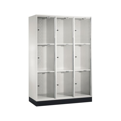 C+P Schließfachschrank Intro XL Acrylglas 1.220 x 1.750 x 500 mm (B x H x T) 3 Abteile 6 x 2 Schlüssel 66,79 kg