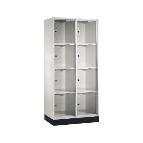C+P Schließfachschrank Intro XL Acrylglas 820 x 1.750 x 500 mm (B x H x T) 2 Abteile 8 x 2 Schlüssel 47,1 kg