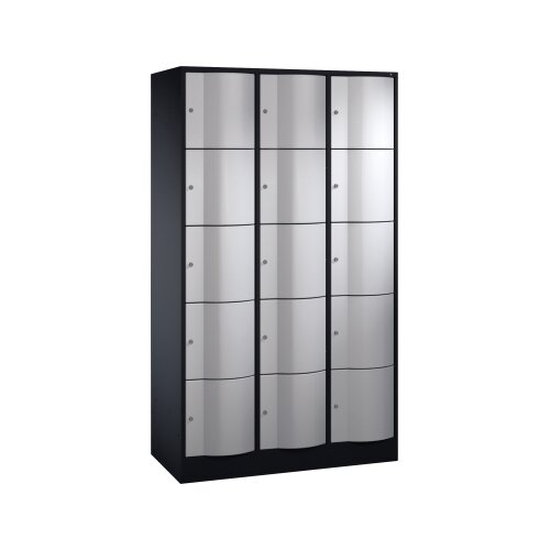 C+P Schließfachschrank Resisto 1.150 x 1.950 x 540 mm (B x H x T) 15 Fächer schwarzgrau