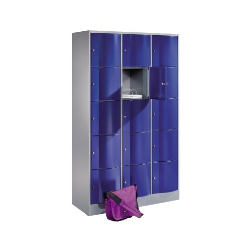 C+P Schließfachschrank Resisto 1.150 x 1.950 x 540 mm (B x H x T) 15 Fächer lichtgrau