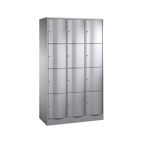 C+P Schließfachschrank Resisto 1.150 x 1.950 x 540 mm (B x H x T) 12 Fächer weißaluminium