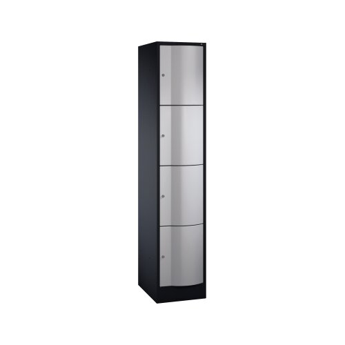 C+P Schließfachschrank Resisto 396 x 1.950 x 540 mm (B x H x T) 4 Fächer schwarzgrau