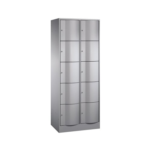 C+P Schließfachschrank Resisto 770 x 1.950 x 540 mm (B x H x T) 10 Fächer weißaluminium