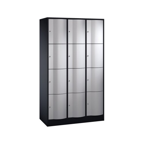 C+P Schließfachschrank Resisto 1.150 x 1.950 x 540 mm (B x H x T) 12 Fächer schwarzgrau