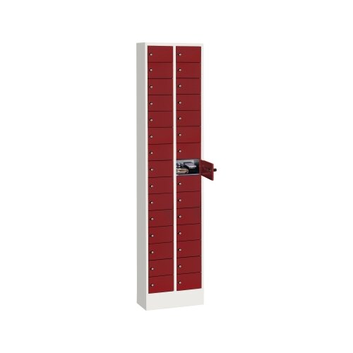 C+P Schließfachschrank Intro mit Sockel 30 Fächer lichtgrau