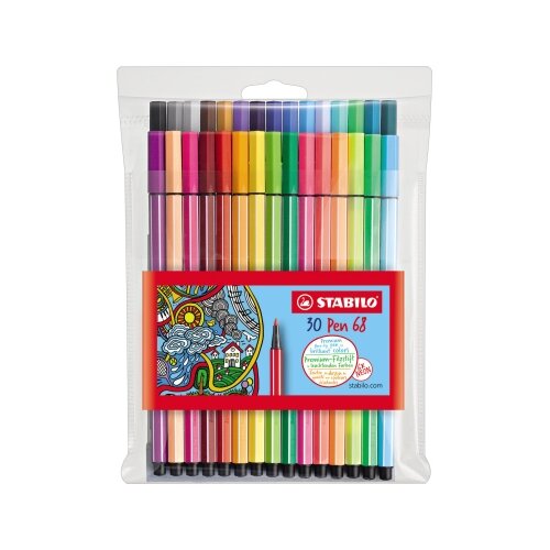 STABILO® Fasermaler Pen 68 Kunststoffetui 30 St./Pack.