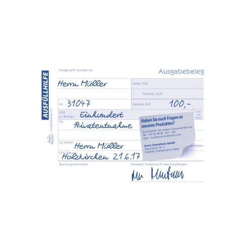Avery Zweckform Ausgabebeleg 303