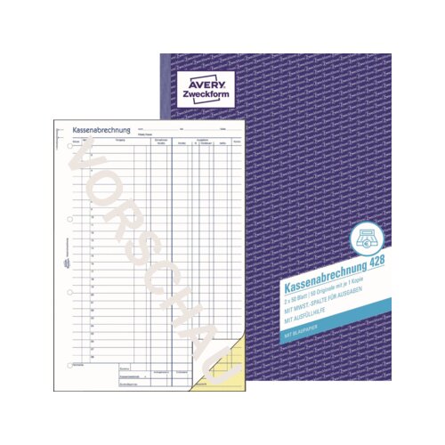 Avery Zweckform Kassenabrechnung 428