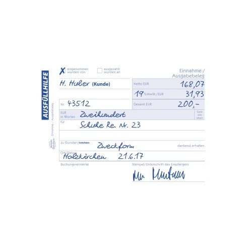 Avery Zweckform Einnahme-/Ausgabebeleg 1205