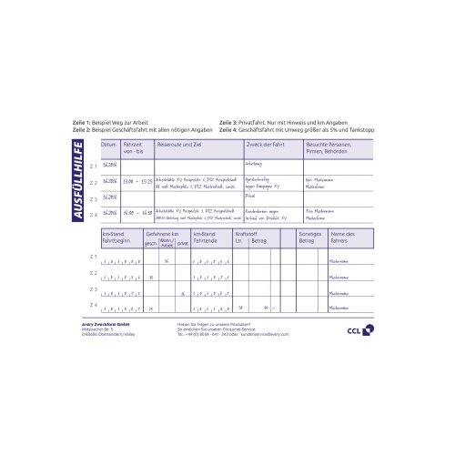 Avery Zweckform Fahrtenbuch 222