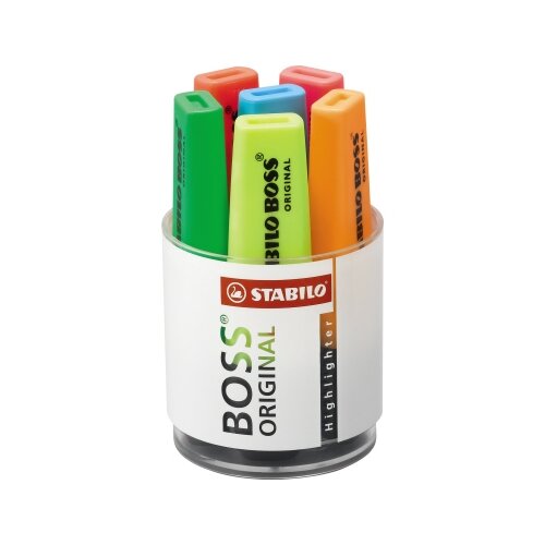 STABILO® Textmarker BOSS® ORIGINAL Rundbox 6 St./Pack.